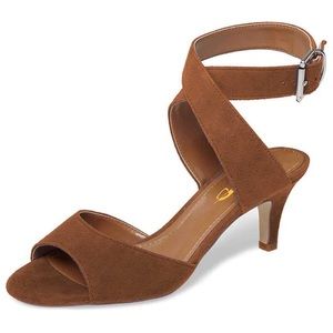 XYD Elegant Suede Open Toe Cross Strap Sandals
